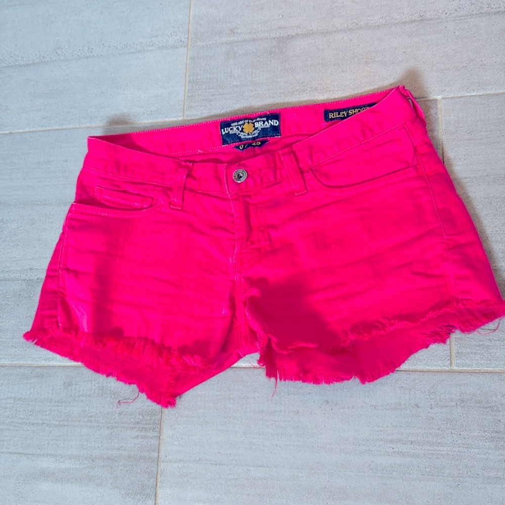Lucky brand hot pink jean Riley Short women's size 25